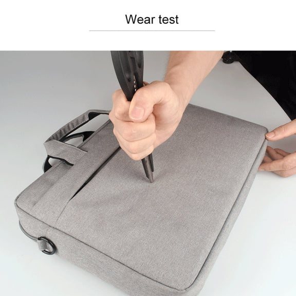 Breathable Wear-resistant Thin and Light Fashion Shoulder Handheld Zipper Laptop Bag with Shoulder Strap, For 14.0 inch and Below Macbook, Samsung, Lenovo, Sony, DELL Alienware, CHUWI, ASUS, HP (Grey)