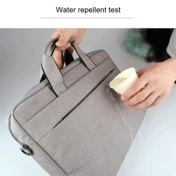 Breathable Wear-resistant Thin and Light Fashion Shoulder Handheld Zipper Laptop Bag with Shoulder Strap, For 14.0 inch and Below Macbook, Samsung, Lenovo, Sony, DELL Alienware, CHUWI, ASUS, HP (Grey)