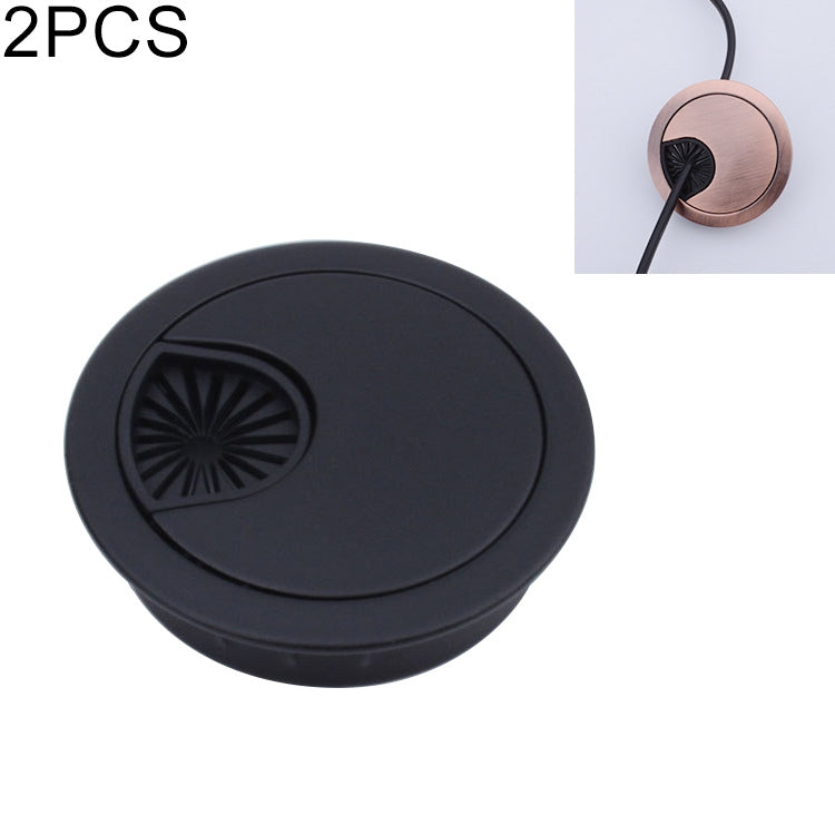 2 PCS Desk Computer Desktop Zinc Alloy Round Threading Box Hole Cover, Hole Diameter: 50mm  (Matte Black) - Furniture Accessories by PMC TechLife | Online Shopping South Africa | PMC TechLife