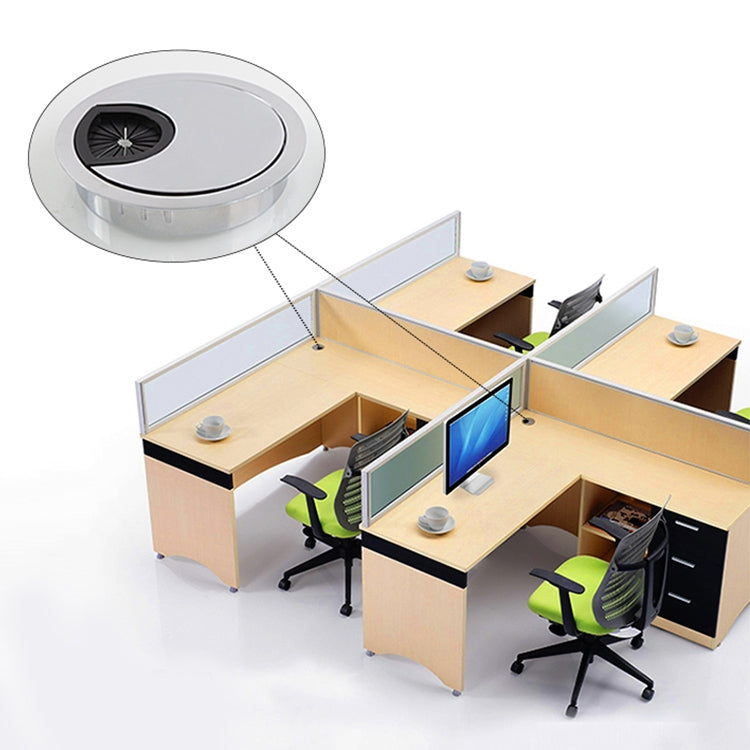 2 PCS Desk Computer Desktop Zinc Alloy Round Threading Box Hole Cover, Hole Diameter: 50mm  (Matte Black) - Furniture Accessories by PMC TechLife | Online Shopping South Africa | PMC TechLife