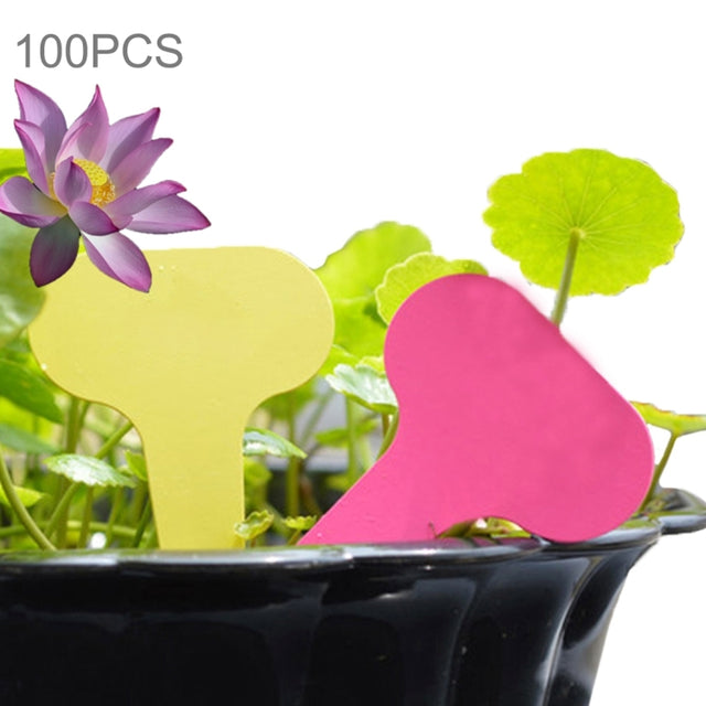 100PCS Floral Label Gardening Label Water-resistant small card Insert Label Potted Label,Random Color Delivery