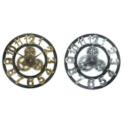 Retro Wooden Round Single-sided Gear Clock Arabic Number Wall Clock, Diameter: 30cm (Gold)