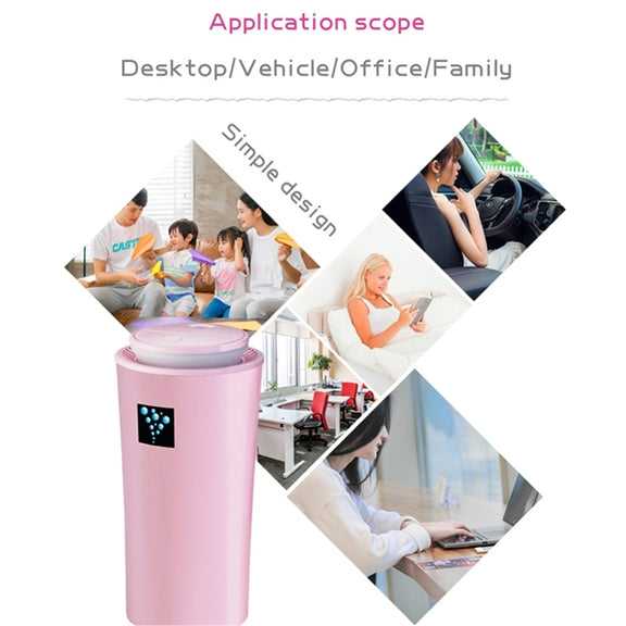 Small-3 2W Humidifier Moisture Meter Moisturizing Instrument with LED Night Light, Water Tank Capacity: 260ml(Pink)