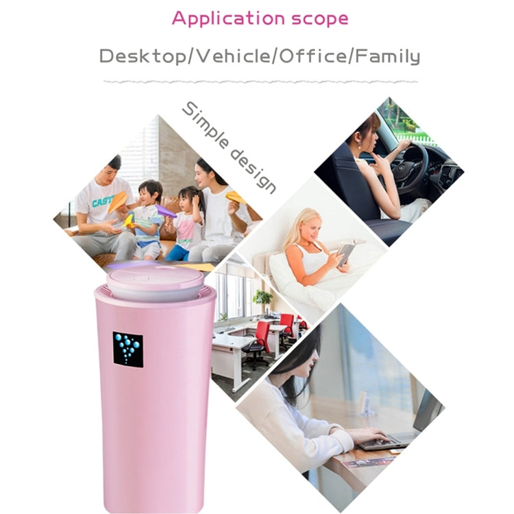 Small-3 2W Humidifier Moisture Meter Moisturizing Instrument with LED Night Light, Water Tank Capacity: 260ml(Pink)
