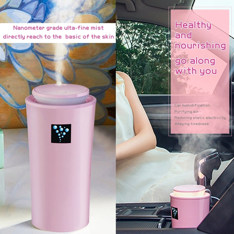 Small-3 2W Humidifier Moisture Meter Moisturizing Instrument with LED Night Light, Water Tank Capacity: 260ml(Pink)