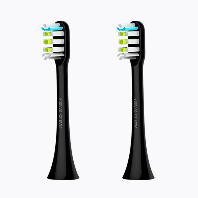 2 PCS Original Xiaomi Youpin General Cleaning Replacement Brush Heads for Xiaomi Soocare Sonic Electric Toothbrush (HC7711W)(Black)