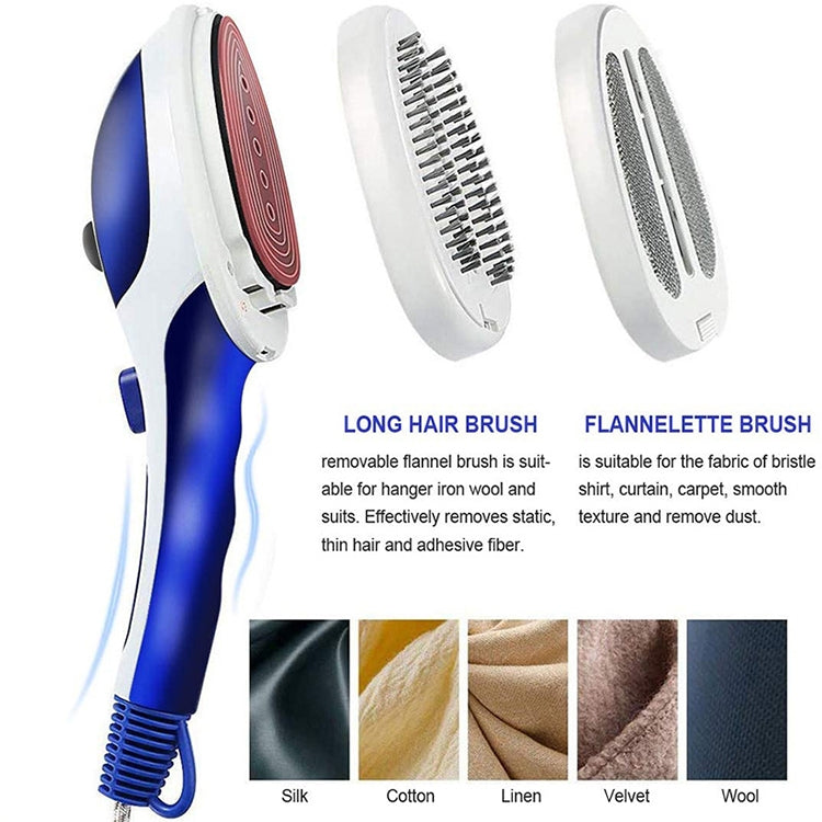 Multifunction Household Handheld Steamer Travel Portable Hand - Held Steam Hanging Hot Machine Ceramic Bottom with Flannelette Brush & Hair Brush & Measuring Cup,US Plug(Blue) - free shipping - PMC TechLife - Order now!