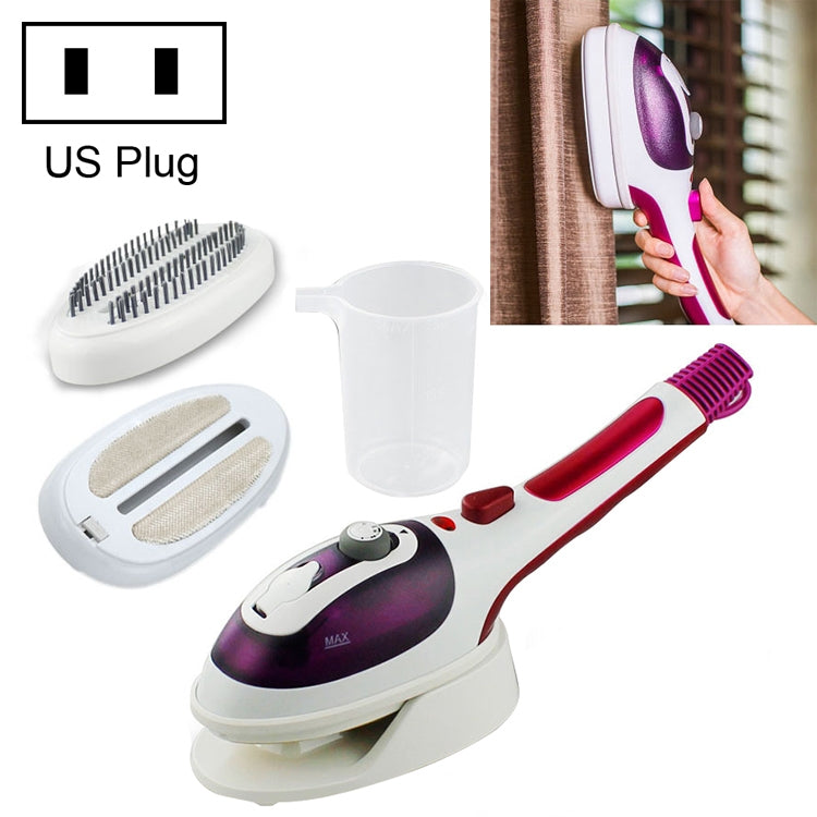 Multifunction Household Handheld Steamer Travel Portable Hand - Held Steam Hanging Hot Machine Ceramic Bottom with Flannelette Brush & Hair Brush & Measuring Cup,US Plug(Purple) - free shipping - PMC TechLife - Order now!