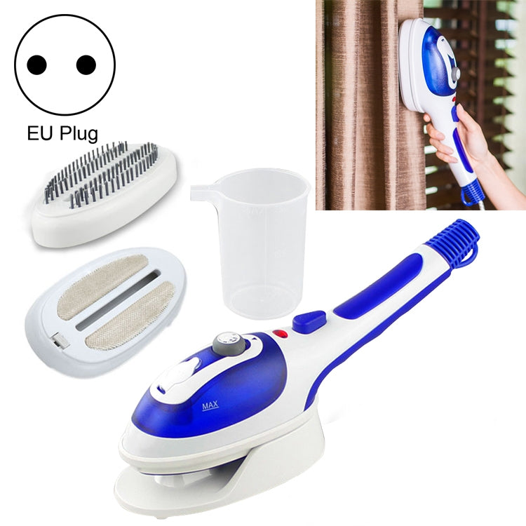 Multifunction Household Handheld Steamer Travel Portable Hand - Held Steam Hanging Hot Machine Ceramic Bottom with Flannelette Brush & Hair Brush & Measuring Cup,EU Plug(Blue) - free shipping - PMC TechLife - Order now!