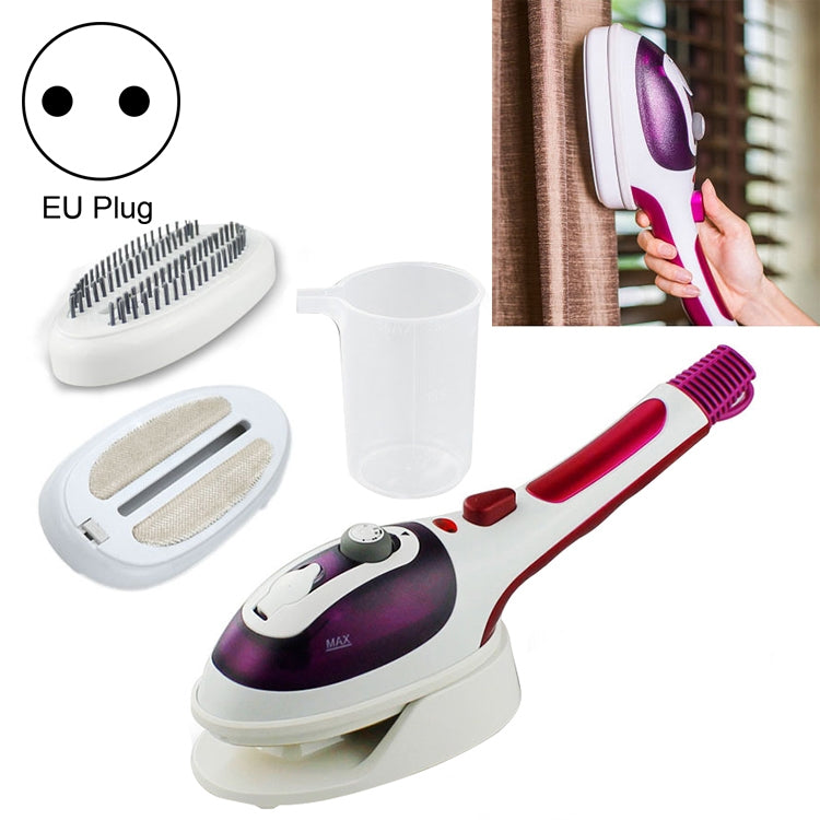 Multifunction Household Handheld Steamer Travel Portable Hand - Held Steam Hanging Hot Machine Ceramic Bottom with Flannelette Brush & Hair Brush & Measuring Cup,EU Plug(Purple) - free shipping - PMC TechLife - Order now!