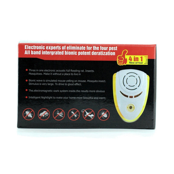 6W Electronic Ultrasonic Electromagnetic Wave Anti Mosquito Rat Insect Pest Repeller with Light, EU Plug, AC 90-240V, Random Color Delivery (Blue)