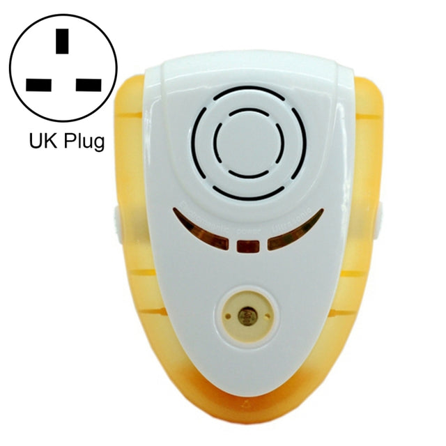 6W Electronic Ultrasonic Electromagnetic Wave Anti Mosquito Rat Insect Pest Repeller with Light, UK Plug, AC 90-240V, Random Color Delivery (Yellow)