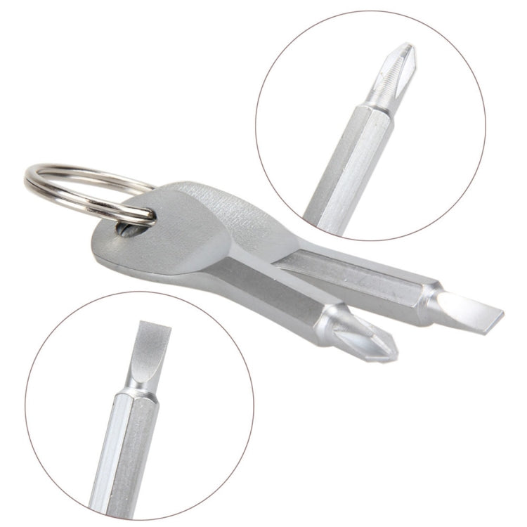 Outdoor Portable 2 in 1 Slotted + Cross Screwdriver Set Tool with Keyring(Silver) - Emergency Tools by PMC TechLife | Online Shopping South Africa | PMC TechLife | Buy Now Pay Later Mobicred
