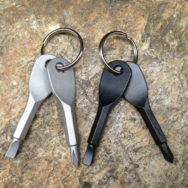 Outdoor Portable 2 in 1 Slotted + Cross Screwdriver Set Tool with Keyring(Silver) - Emergency Tools by PMC TechLife | Online Shopping South Africa | PMC TechLife | Buy Now Pay Later Mobicred