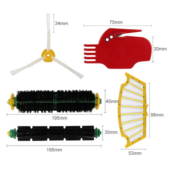 Sweeping Robot Accessories Side Brush Filter Roller Brush for iRobot 500 Series