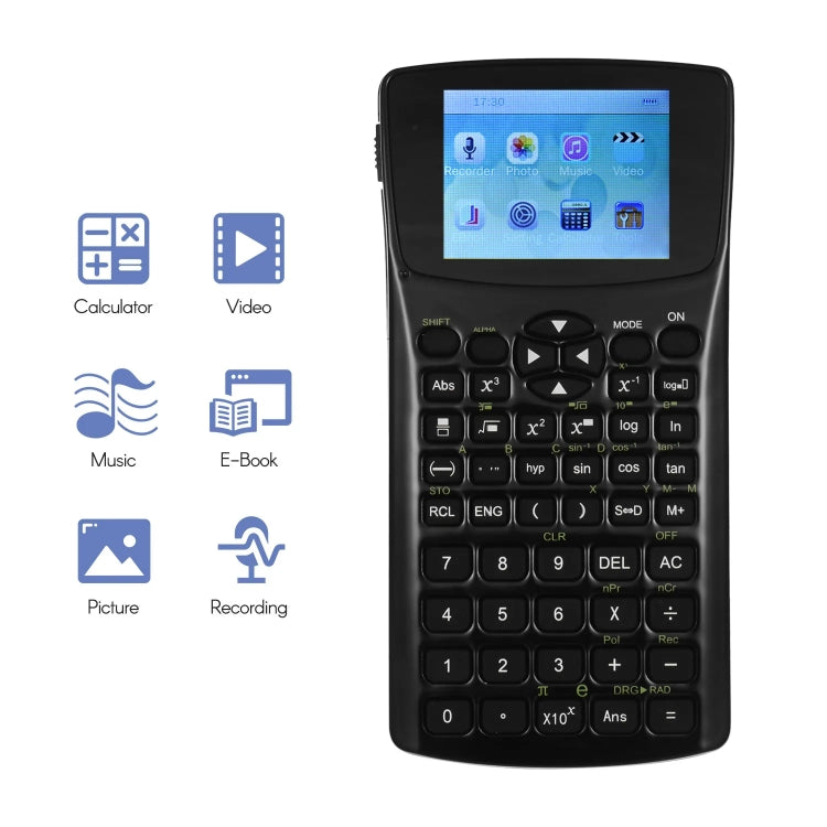 2.4 inch Display Screen Anti-peeping Scientific Calculator, Support Sound Recording / Radio / Music & Video Playing