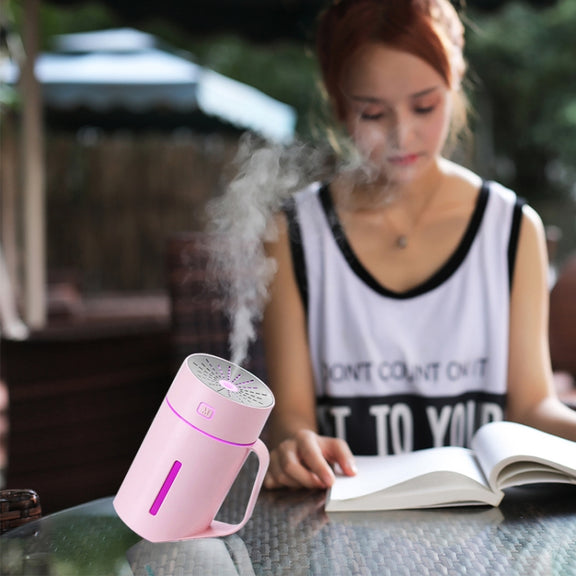 ML-S2 Water Cup Shape Intelligent Mute LED Night Light Atomized Humidifier Air humidification Machine(Pink)