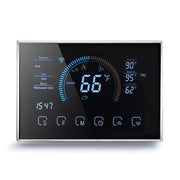 BHP-8000-WIFI-B 3H2C Smart Home Heat Pump Round Room Mirror Housing Thermostat with Adapter Plate & WiFi, AC 24V(Black)