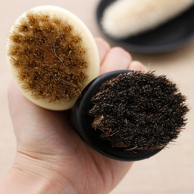 Men Ring Design Portable Boar Brush Black ABS Haircut Cleaning Shaving Brush(White) - free shipping - PMC TechLife - Order now!