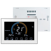 BHT-8000-GALW Control Water Heating Energy-saving and Environmentally-friendly Smart Home Negative Display LCD Screen Round Room Thermostat with WiFi(White)