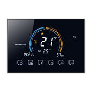 BHT-8000-GC Controlling Water/Gas Boiler Heating Energy-saving and Environmentally-friendly Smart Home Negative Display LCD Screen Round Room Thermostat without WiFi(Black)