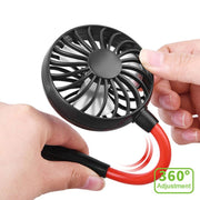 Creative Mini Hanging Neck Type Fan Outdoor LED Fan (Blue)