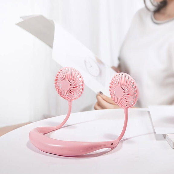 Creative Mini Hanging Neck Type Fan Outdoor LED Fan (White)