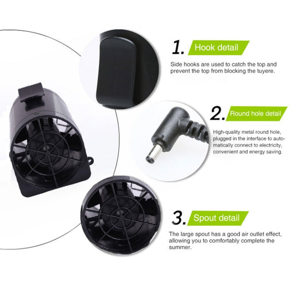 Portable Mini Waist Fan Cooling Fan USB Skin Cooler (Black)