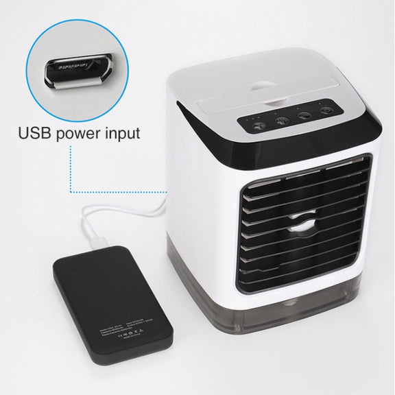 Mini Desktop Cooling Fan Humidifier Air Conditioning Fan Moisturizing Spray Fan(White)