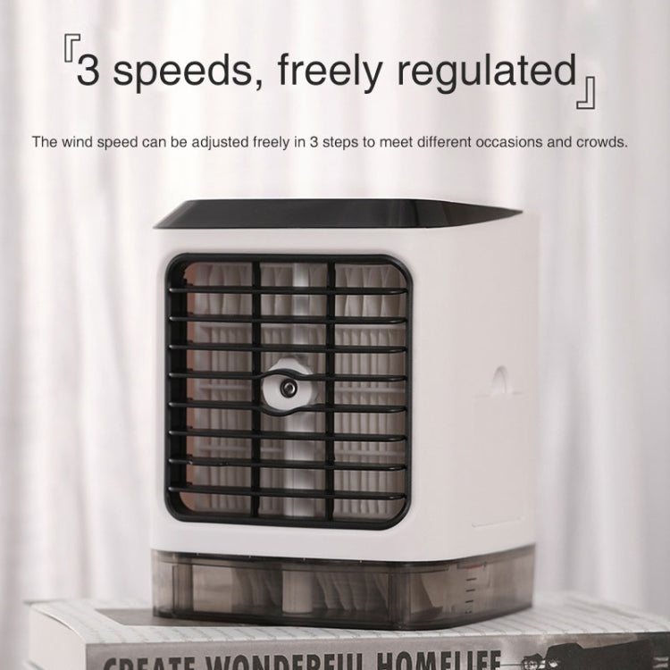 Mini Desktop Cooling Fan Humidifier Air Conditioning Fan Moisturizing Spray Fan(White)