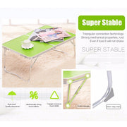 Plastic Mat Adjustable Portable Laptop Table Folding Stand Computer Reading Desk Bed Tray (Sapphire Blue)