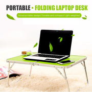 Plastic Mat Adjustable Portable Laptop Table Folding Stand Computer Reading Desk Bed Tray (Sapphire Blue)