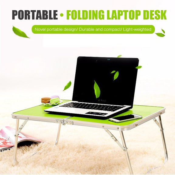 Plastic Mat Adjustable Portable Laptop Table Folding Stand Computer Reading Desk Bed Tray (Sapphire Blue)
