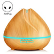 Peach Shape Wood Grain Remote Control Ultrasonic Humidifier Aromatherapy Machine Automatic Alcohol Sprayer with LED Lights, Capacity: 400mL, AU Plug (Light Wood Color) - free shipping - PMC TechLife - Order now!