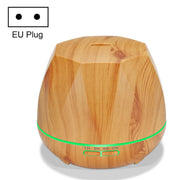 Diamond Wood Grain Remote Control Ultrasonic Humidifier Aromatherapy Machine Automatic Alcohol Sprayer with LED Lights, Capacity: 400mL, EU Plug (Light Wood Color)