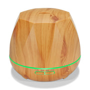 Diamond Wood Grain Remote Control Ultrasonic Humidifier Aromatherapy Machine Automatic Alcohol Sprayer with LED Lights, Capacity: 400mL, EU Plug (Light Wood Color)