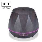 Diamond Wood Grain Remote Control Ultrasonic Humidifier Aromatherapy Machine Automatic Alcohol Sprayer with LED Lights, Capacity: 400mL, US Plug (Dark Wood Color)