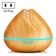 Peach Shape Wood Grain Remote Control Ultrasonic Humidifier Aromatherapy Machine Automatic Alcohol Sprayer with LED Lights, Capacity: 400mL, US Plug (Light Wood Color) - free shipping - PMC TechLife - Order now!