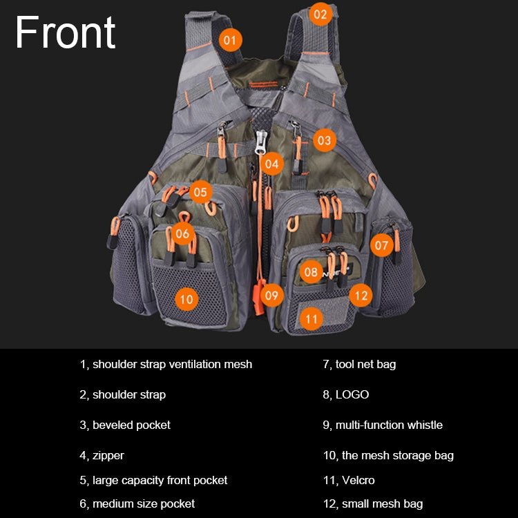 MANNER Outdoor Multifunctional Fishing Life Vest Swimming Life Jacket (Army Green) - Others by PMC Jewellery | Online Shopping South Africa | PMC Jewellery | Buy Now Pay Later Mobicred