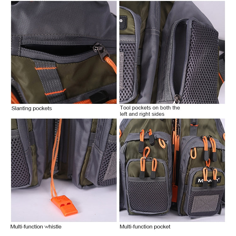 MANNER Outdoor Multifunctional Fishing Life Vest Swimming Life Jacket (Army Green) - Others by PMc TechLife | Online Shopping South Africa | PMc TechLife | Buy Now Pay Later Mobicred
