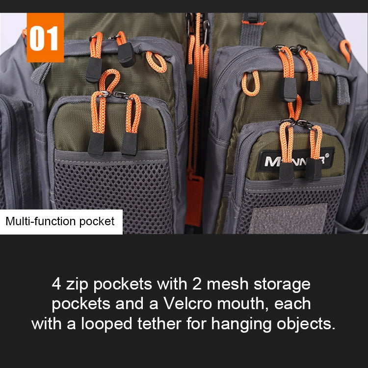MANNER Outdoor Multifunctional Fishing Life Vest Swimming Life Jacket (Army Green) - Others by PMc TechLife | Online Shopping South Africa | PMc TechLife | Buy Now Pay Later Mobicred