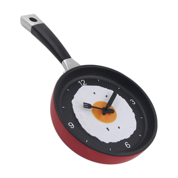 Fried Egg Pan Shape Creative Living Room Decorative Wall Clock (Red)