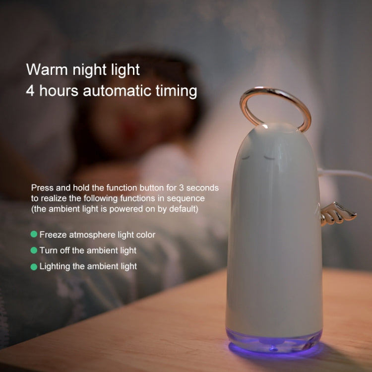 TSHM0 Mini Angel Atomizing Humidifier with Colorful Night Lights, Water Tank Capacity: 230mL (Silver) - free shipping - PMC TechLife - Order now!