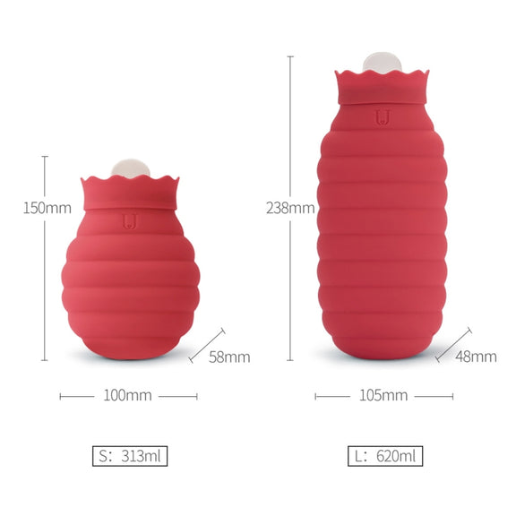 Original Xiaomi Youpin Jotun Judy Warm Water Bag  Silicone Hot Water Bag Small Size���15x10x5.8cm(Red)