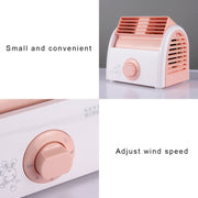 30W Turbine No Blade Mini Desktop Mute Fan for Dormitory / Bedroom / Living Room / Office, 3 Kinds Speed Mode, AC 220V(Pink)