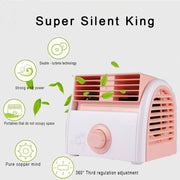 30W Turbine No Blade Mini Desktop Mute Fan for Dormitory / Bedroom / Living Room / Office, 3 Kinds Speed Mode, AC 220V(Pink)