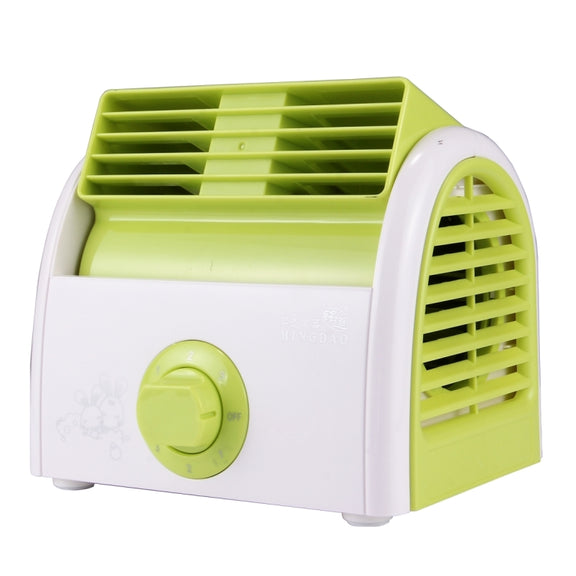 30W Turbine No Blade Mini Desktop Mute Fan for Dormitory / Bedroom / Living Room / Office, 3 Kinds Speed Modes, AC 220V(Green)