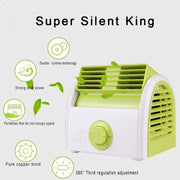 30W Turbine No Blade Mini Desktop Mute Fan for Dormitory / Bedroom / Living Room / Office, 3 Kinds Speed Modes, AC 220V(Green)