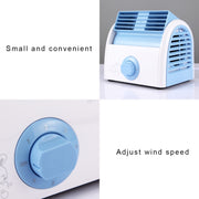30W Turbine No Blade Mini Desktop Mute Fan for Dormitory / Bedroom / Living Room / Office, 3 Kinds Speed Modes, AC 220V(Blue)