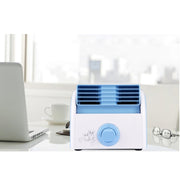 30W Turbine No Blade Mini Desktop Mute Fan for Dormitory / Bedroom / Living Room / Office, 3 Kinds Speed Modes, AC 220V(Blue)